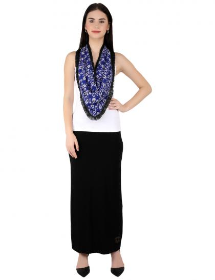 Blue Georgette Printed Magnetic Scarf